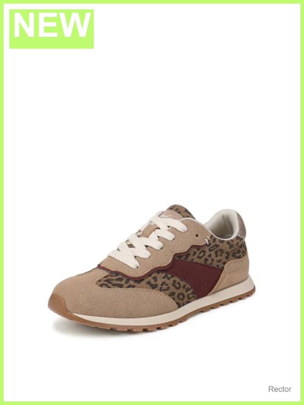 Vegan Leather & Fabric Lace-Up Flat Sneaker Retro Casual Shoes